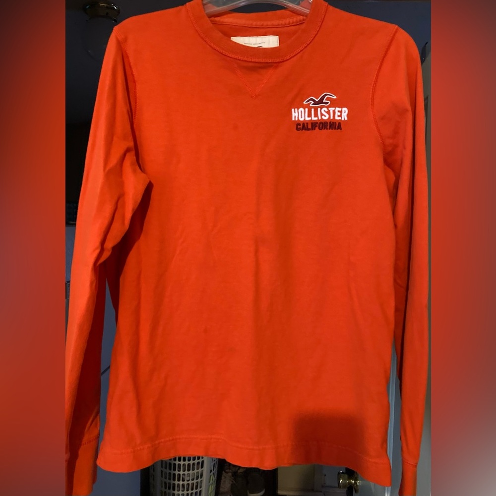 Men’s Size Large Hollister California Orange Long Sleeve Shirt